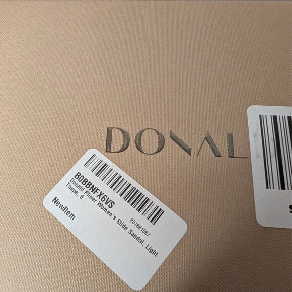 Donald Pliner Fifi Slide Sandals Light Taupe Pebbled Metallic Leather Size 6 - Picture 11 of 11